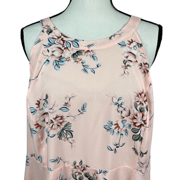 Torrid Goddess Women’s Top Plus Size 3 (3X) Pink Floral Mock Neck Sleeveless NWT - Picture 2 of 12